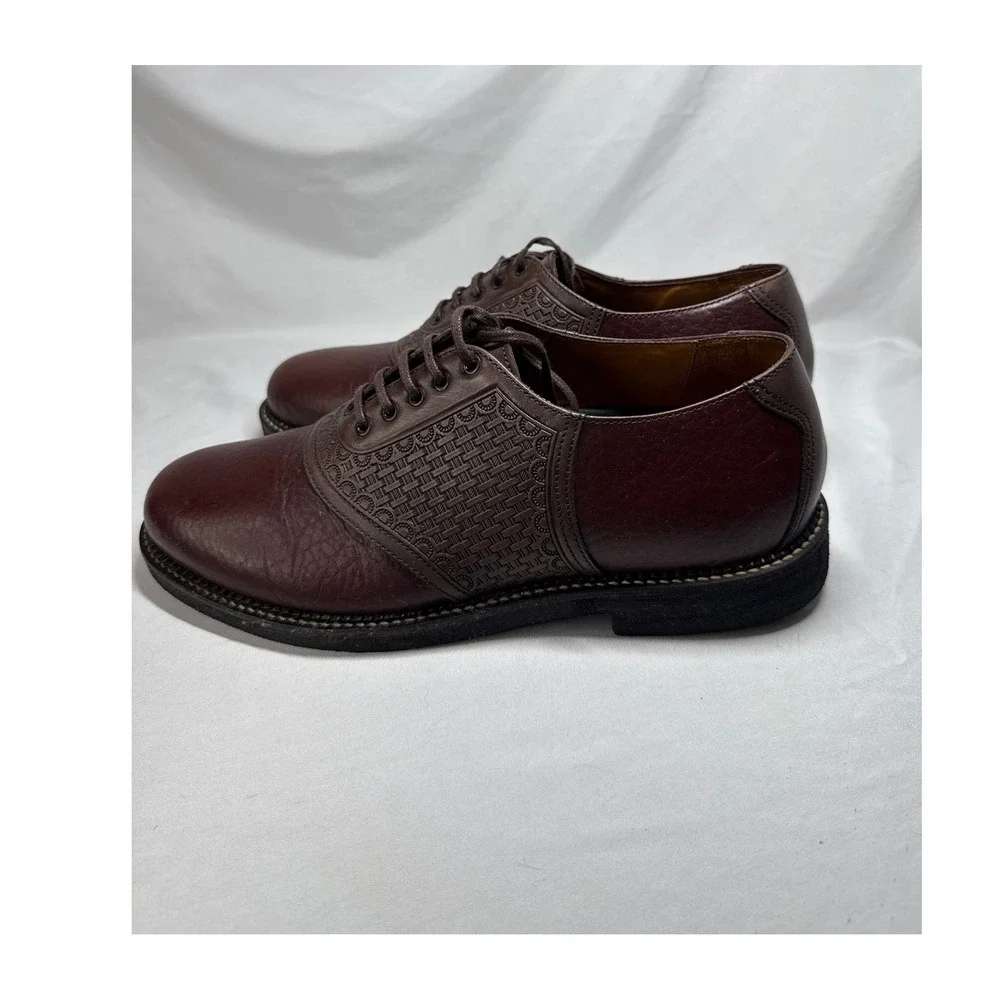 U.S. Trask Mens Saddle Shoes Leather Brown Lace Up Oxford Dress‎ Shoes 10.5M EUC